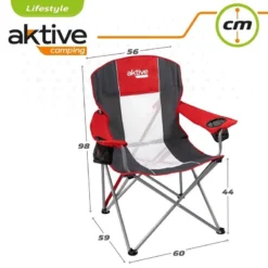 AKTIVE - Chaise De Camping XL Avec Porte-Gobelet -Camping Fournitures Boutique aktive chaise de camping xl avec porte gobelet 5