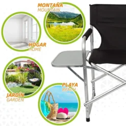 AKTIVE - Chaise Pliante Avec Table Amovible -Camping Fournitures Boutique aktive chaise pliante avec table amovible 4