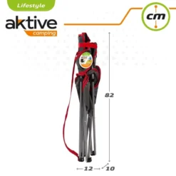 AKTIVE - Chaise Pliante Camping 64,50x49,50x82 Cm, Gris Foncé Et Rouge -Camping Fournitures Boutique aktive chaise pliante camping 6450x4950x82 cm gris fonce et rouge 6