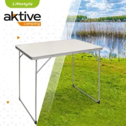 Camping Fournitures Boutique -Camping Fournitures Boutique aktive table pliante en aluminium et bois table de camping 80x60x70 cm 1