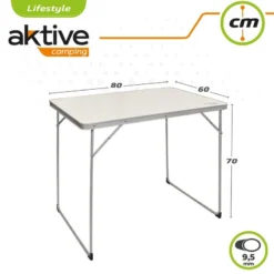 AKTIVE - Table Pliante En Aluminium Et Bois. Table De Camping 80x60x70 Cm -Camping Fournitures Boutique aktive table pliante en aluminium et bois table de camping 80x60x70 cm 5