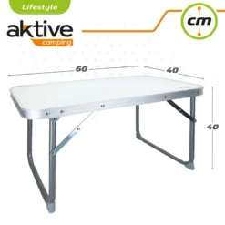 AKTIVE - Table Pliante . Table Basse Blanche En Aluminium - 40x60x40 Cm -Camping Fournitures Boutique aktive table pliante table basse blanche en aluminium 40x60x40 cm 3