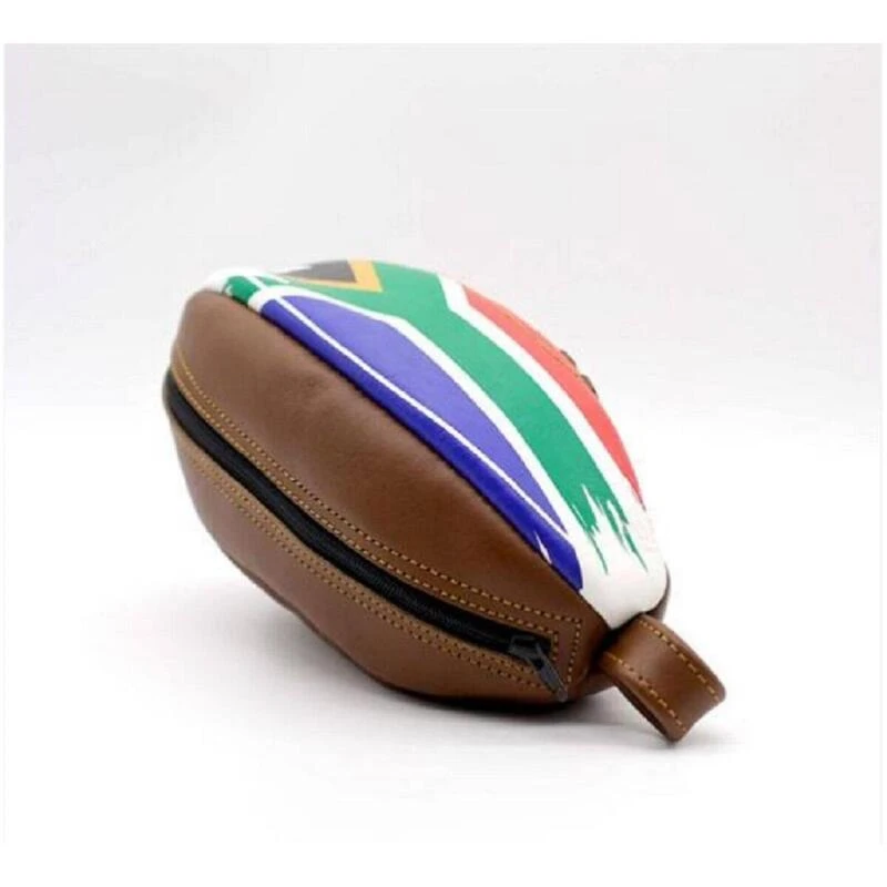 ALL SPORT VINTAGE - Trousse De Toilette Rugby - Marron Et Drapeau Sud Africain. 2 ALL SPORT VINTAGE - Trousse De Toilette Rugby - Marron Et Drapeau Sud Africain. – Image 2