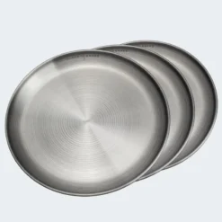 Assiette Plate De Camping | Diamètre Env. 23 Cm | Acier Inox | 3 Assiettes -Camping Fournitures Boutique assiette plate de camping diametre env 23 cm acier inox 3 assiettes 2