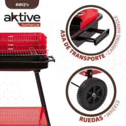 Barbecue Portable Au Charbon De Bois Pour 4 Niveaux Aktive -Camping Fournitures Boutique barbecue portable au charbon de bois pour 4 niveaux aktive 2