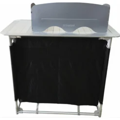 BAYASUN Meuble De Cuisine 4 Étagères Pieds Réglables Gris -Camping Fournitures Boutique bayasun meuble de cuisine 4 etageres pieds reglables gris 4