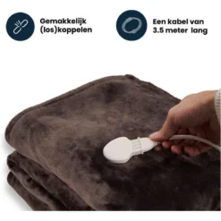 Couverture Électrique Luvego Avec Polaire/Sherpa - Brun Foncé -Camping Fournitures Boutique couverture electrique luvego avec polairesherpa brun fonce 4
