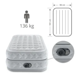 Intex Matelas Gonflable - 1-Person - 99 X 191 X 51 Cm - Gris -Camping Fournitures Boutique intex matelas gonflable 1 person 99 x 191 x 51 cm gris 3