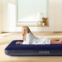 Matelas Gonflable - Intex Classic Downy -1 Personne - 76x191x25 Cm (BxLxH) -Camping Fournitures Boutique matelas gonflable intex classic downy 1 personne 76x191x25 cm bxlxh 5