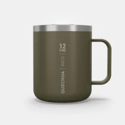 Quechua Mug MH500 Isotherme (double Paroi Inox) Camp Du Randonneur 0,38L Kaki -Camping Fournitures Boutique mug mh500 isotherme double paroi inox camp du randonneur 038l kaki 8