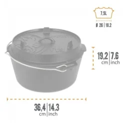 Petromax Dutch Oven FT9-9QT (Sans Pieds) Set - Poêle + Levier De Couvercle + -Camping Fournitures Boutique petromax dutch oven ft9 9qt sans pieds set poele levier de couvercle 2