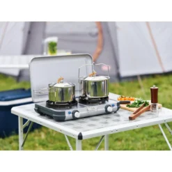 Campingaz Réchaud De Camping à Gaz 2 Feux Camp & Grill - Plancha, Grill Et Wok -Camping Fournitures Boutique rechaud de camping a gaz 2 feux camp and grill plancha grill et wok 9