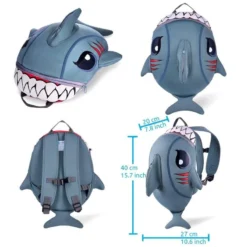 Camping Fournitures Boutique -Camping Fournitures Boutique sac a dos pour enfants requin gris crazy safety teste et certifie 1