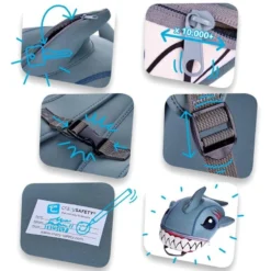 Sac à Dos Pour Enfants | Requin Gris | Crazy Safety | Testé Et Certifié -Camping Fournitures Boutique sac a dos pour enfants requin gris crazy safety teste et certifie 2