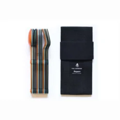 SET COMPLET DE 5 JEUX DE 3 COUVERTS MAGNÉTIQUES CAMPING EN ALUMINUM DUR - ÉTUI