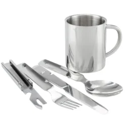 Set De Couverts De Camping & Tasse Thermique Inox | 1 Personne