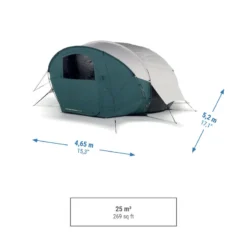Quechua Tente Bulle De Camping - AirSeconds Skyview Polycoton - 2 Personnes - 1 Chambre -Camping Fournitures Boutique tente bulle de camping airseconds skyview polycoton 2 personnes 1 chambre 3