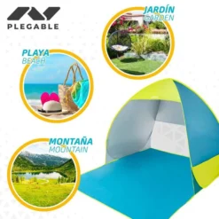 Tente De Plage Pop Up Bleue Et Verte Aktive Beach -Camping Fournitures Boutique tente de plage pop up bleue et verte aktive beach 3