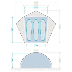 Tente Dôme De Trekking - 3 Places - MT900 -Camping Fournitures Boutique tente dome de trekking 3 places mt900 2