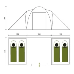 Tente Dôme Hammerfest 4 Sleeper Protect - Sol Cousu - 4 Pers - 2 Cabines Noires -Camping Fournitures Boutique tente dome hammerfest 4 sleeper protect sol cousu 4 pers 2 cabines noires 6